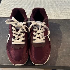 Reebok Maroon and White Sneakers